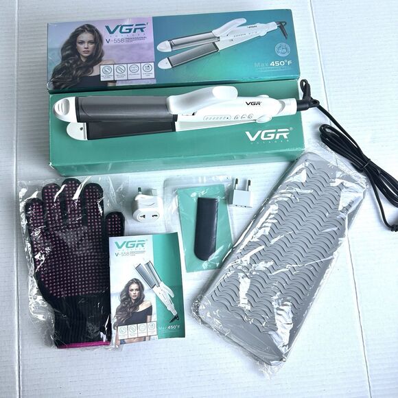 VGR V558 Hair Straightener Curling Iron 450F Styling Tool Set with Glove‎ 2 in 1 - Picture 8 of 8